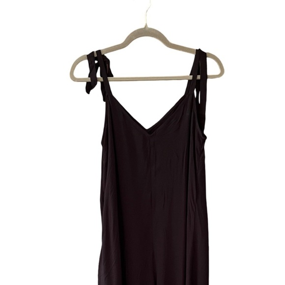 NEW Vince Camuto V-neck Sleeveless Tie-Shoulder Angled Hem Jumpsuit Black Sze S - Picture 7 of 14